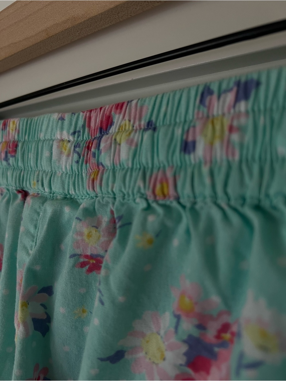 Dreams & Co. Aqua Floral 100% Cotton Pajama Lounge Pants Cottagecore L - Picture 5 of 12